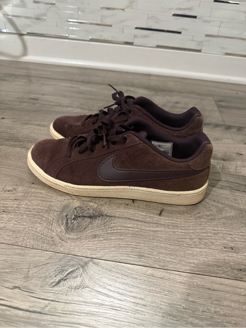 Nike Men’s Dark Brown Suede Low-Top Sneakers